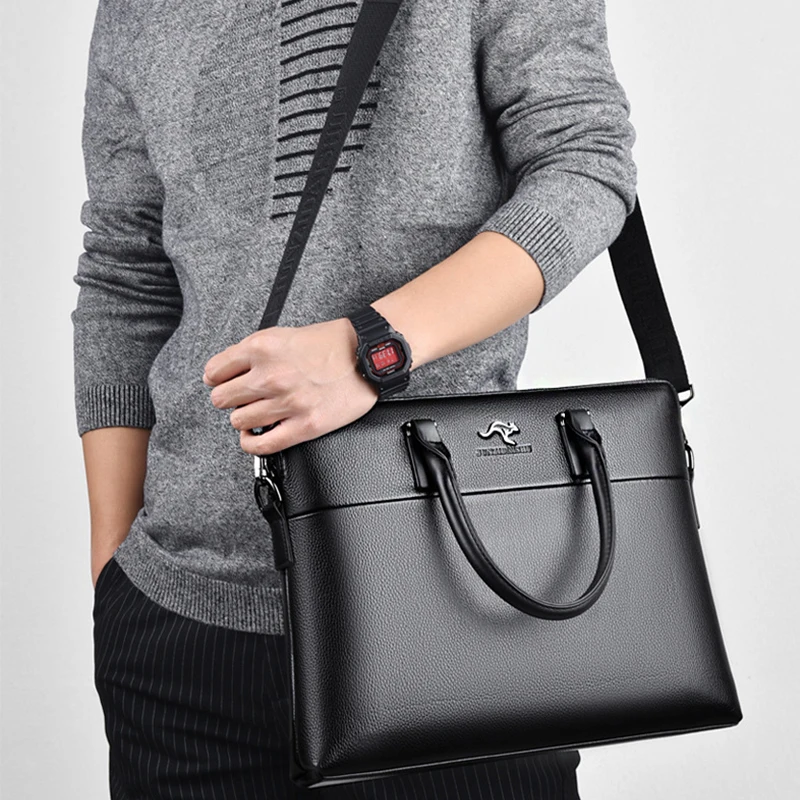 Recommend High Cost-effective Business Briefcase Men PU Leather Brief Bag Black Brown Handbag  Dress Male Messenger Bag OL Bag