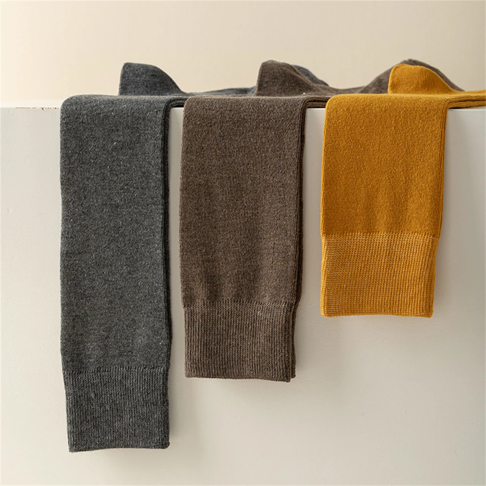 1 pair Autumn Winter Sweat-absorbent Calf Socks Women's Spring Tight stockings Japanese Casual High-tube Solid Color Socks Gift