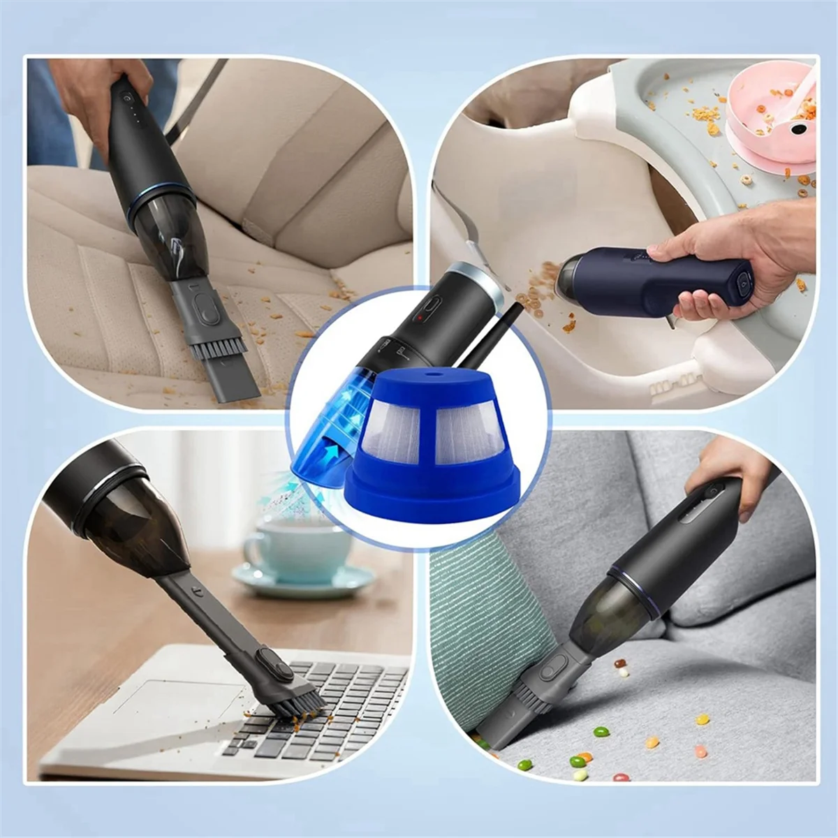 4 ملحقات فلتر، ملحقات فلتر المكنسة الكهربائية للمكانس الكهربائية المحمولة اللاسلكية Eufy HomeVac H11 وH11