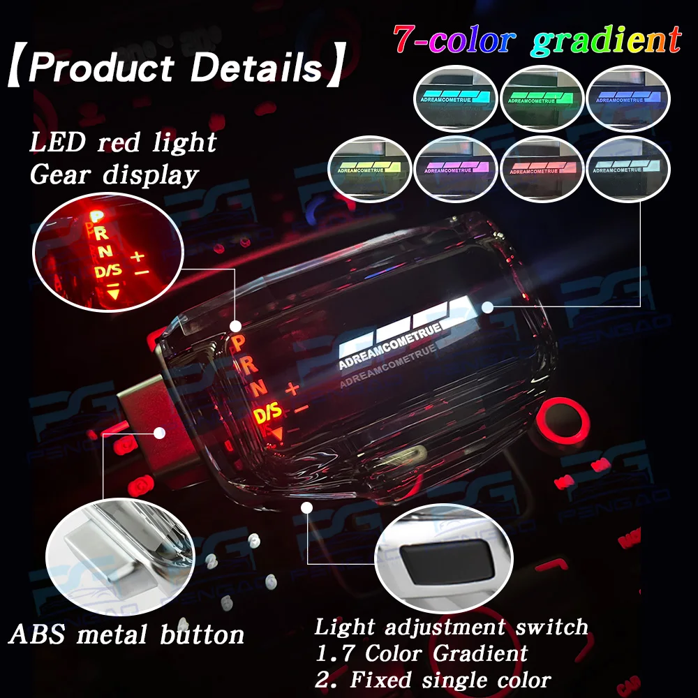 For Volkswagen CC Magotan New Passat Golf Tiguan LED crystal gear shift knob handle gear lever car automatic modified electronic