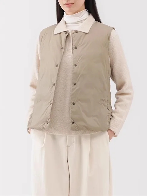 

2025 New round Ne Women's Winter Design Lightweight Portable down Vest Casual Svel Jaet Nylon Fabric Color