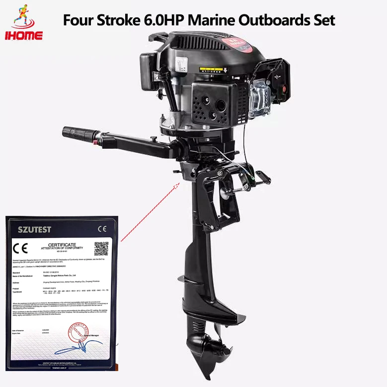 

HANGKAI Four Stroke 6.0Hp Air-cooled Marine Outboards Max.output(kw):3.75KW Inflatable Boat Propellers Boat Motors