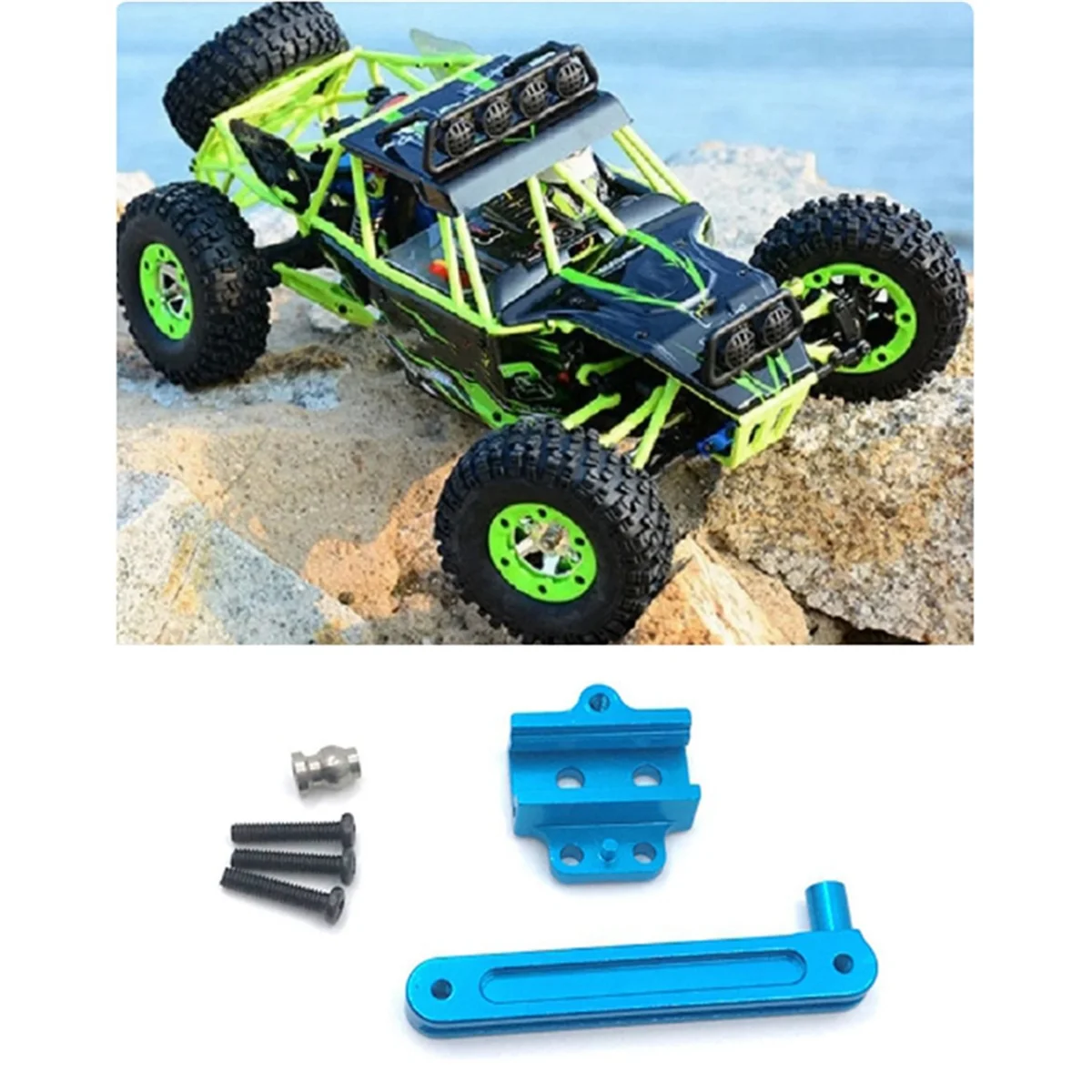 The New Aluminum Alloy Steering Upgrade Kit for Wltoys 12427 12428 12429 12423 RC Car Spare Parts Accessories