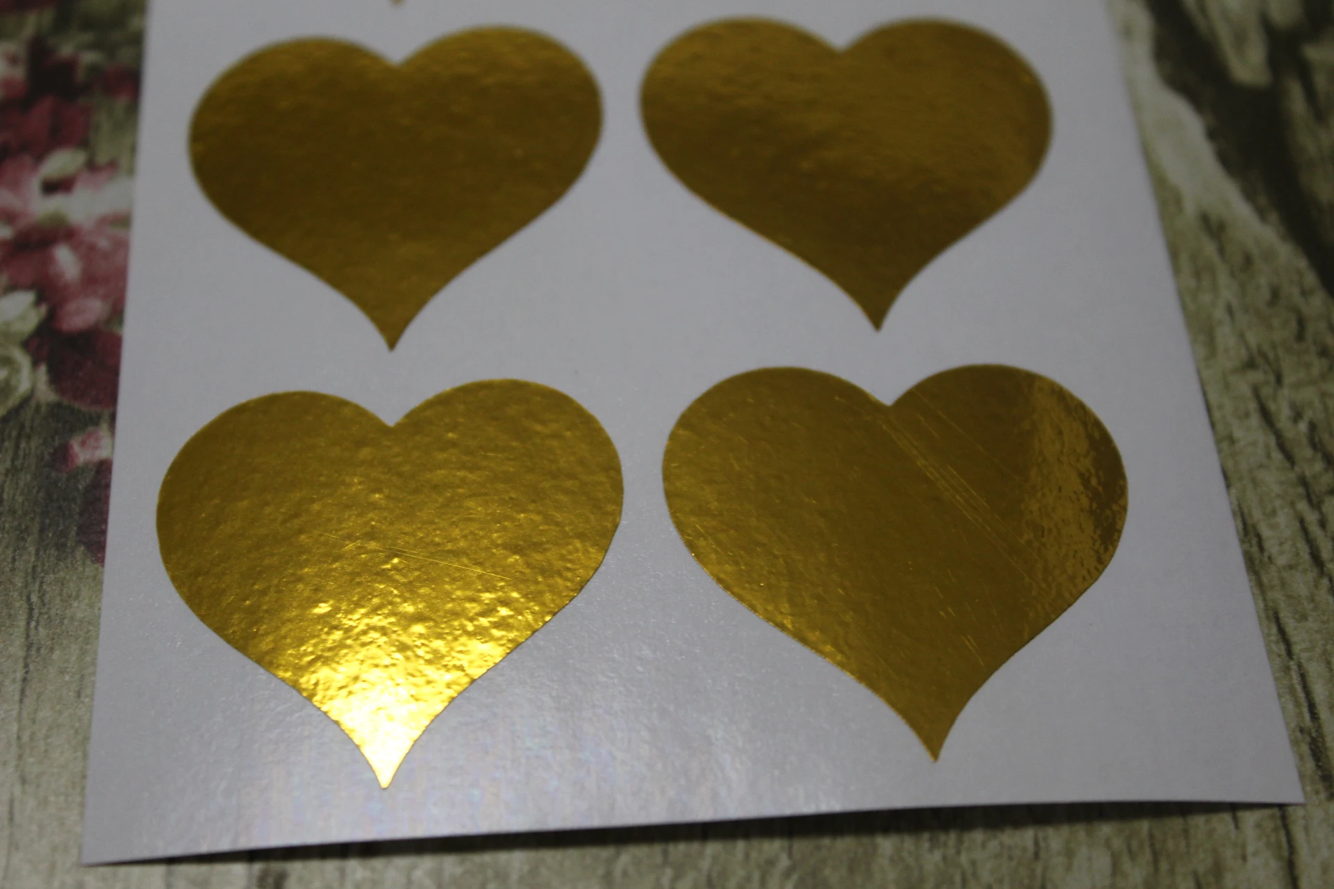 Gold Foil Heart Sticker - Shiny Emblem for Bullet Journals - 500pcs/lot