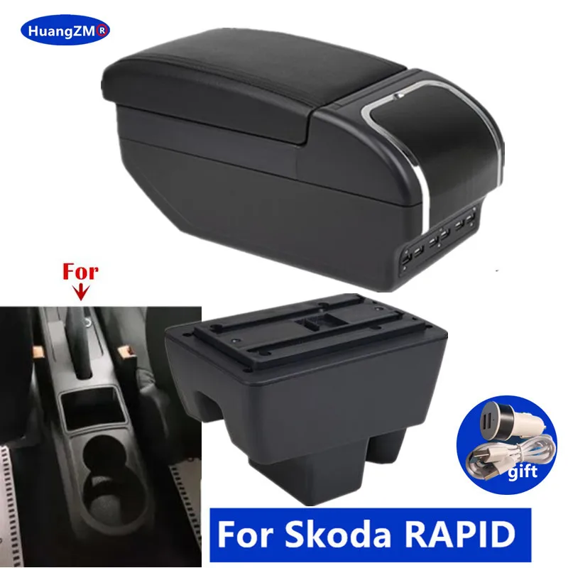 

Автомобильный подлокотник, ящик для хранения для Skoda RAPID, подлокотник для Volkswagen New Polo, интерьер, специальные модернизированные автомобильные аксессуары