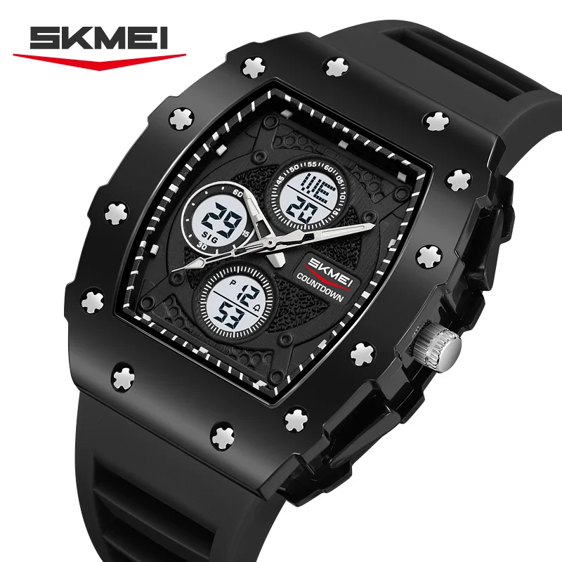 SKMEI 2605 Waterproof Night Light Men's Military Electronic Watch Reloj Dual Display Digital Watch Sport Multi Functional Timing