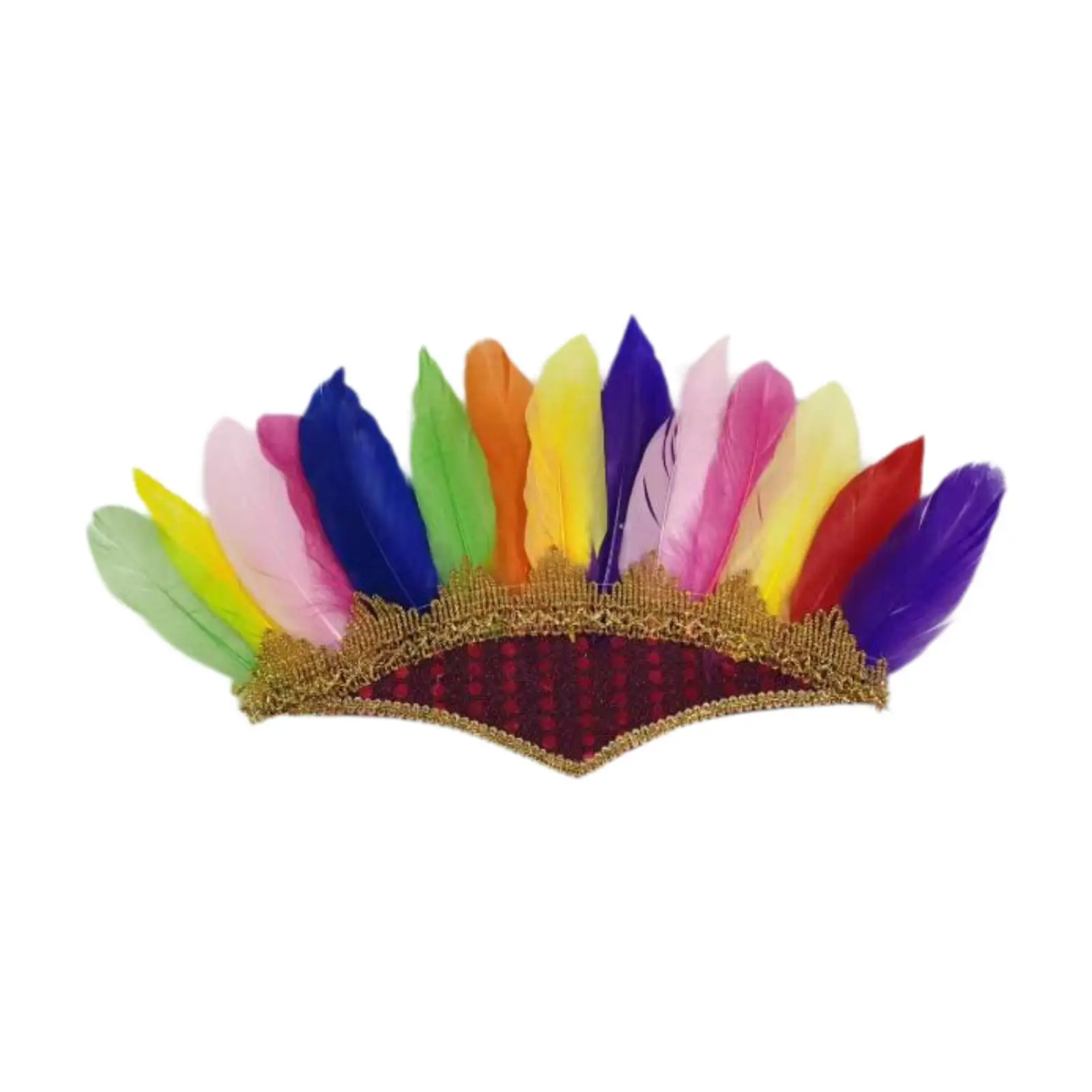 Feather Headdress Chief Indian Hat Costume Decoration Hair Accessories Headband for Festival Dance Stage Show Fancy Dress