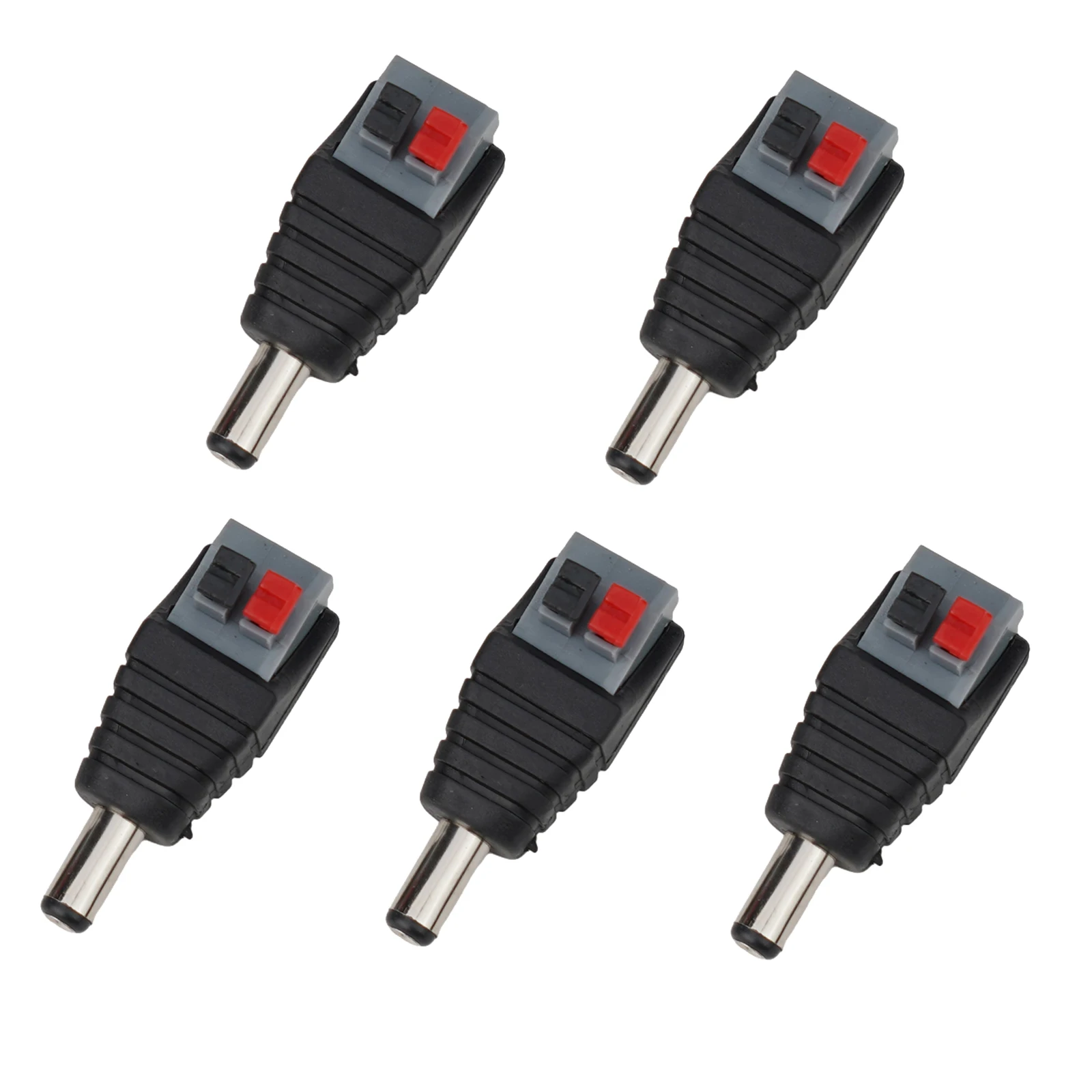 Secure Press wire DC Power Connector  5 5x2 1mm Size  Alloy + PVC Plastic Material  Suitable for Small LED Lights/Converter