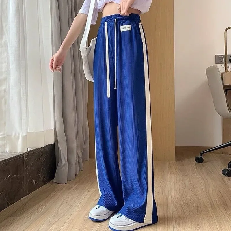 

Drawstring Trousers for Woman Sports Joggers Sweatpants Jogging Fitness Loose Baggy Elastic Waist Clothing Women's Pants High G