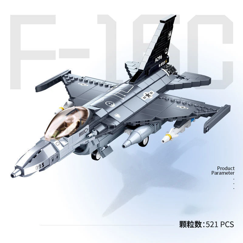 

Military Plane Model Bricks Toys US F-16 Hayabusa Fighter Jet Building Blocks Carrier Fighter Compatible With LEGO