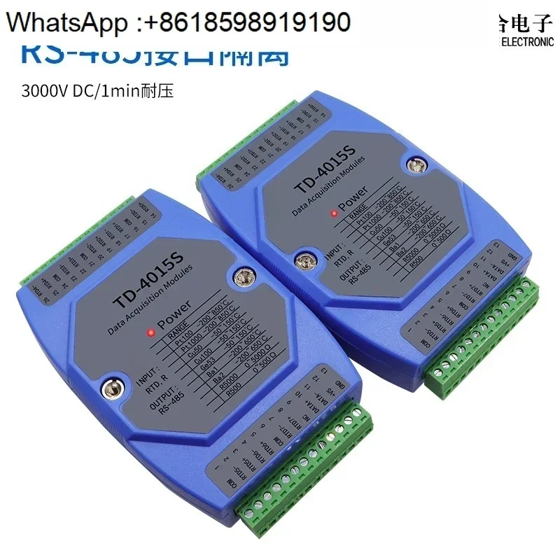 Resistencia térmica del módulo colector de temperatura PT100 a RS485 modbus grado industrial 8 canales