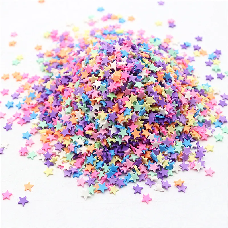 10-20g Polymer Hot Clay Color Soft Pottery Star Love Slice Crystal Mud Filler DIY Mobile Phone Case Decoration Accessories 3-5mm