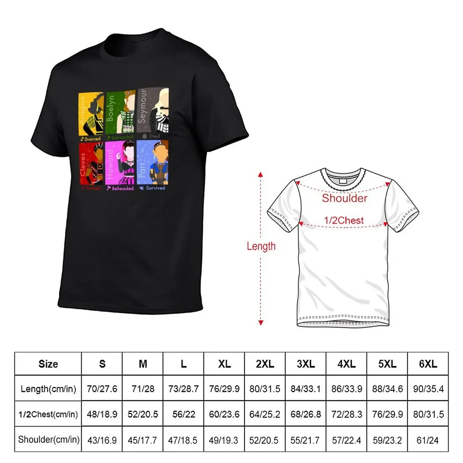 Six the musical T-Shirt plus size clothes blue archive mens t shirts pack