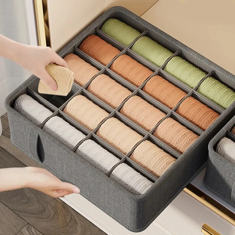 6-20 Cells Storage Organizer Box for Socks Bras Pants Organizers Stackable Sorting Boxes Home Organization Sorting Containers