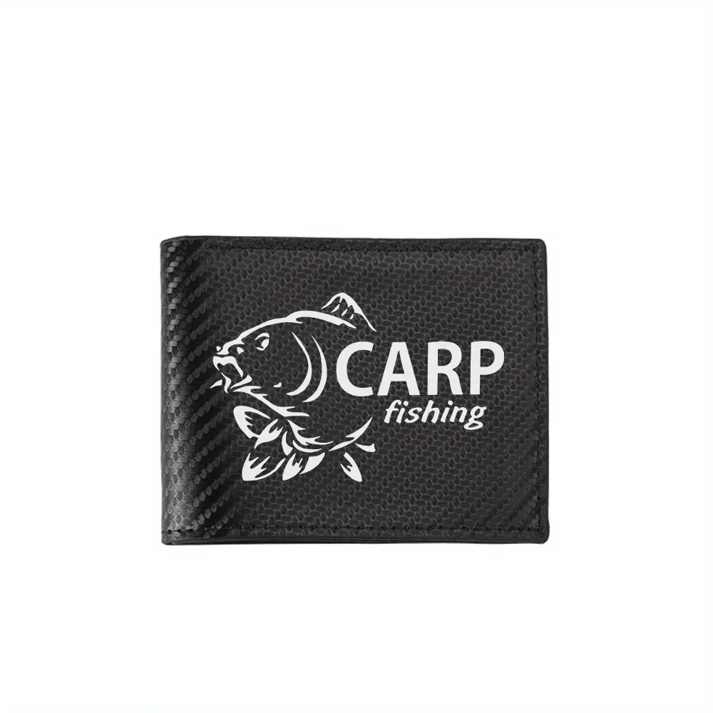 

Мужские кошельки с логотипом карпа и рыбой, простые деловые современные стильные дизайнерские подарки с принтом для отца, парня, Рождества