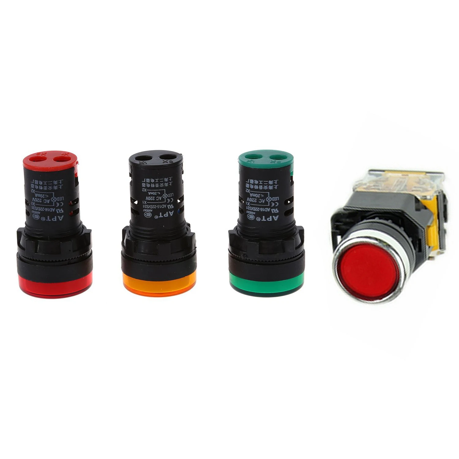 

-ABLP 4 шт. аксессуары: 3 шт. красной, желто-зеленый светильник 22 мм и 1 шт. LA38-11/203 кнопочный мгновенный выключатель питания