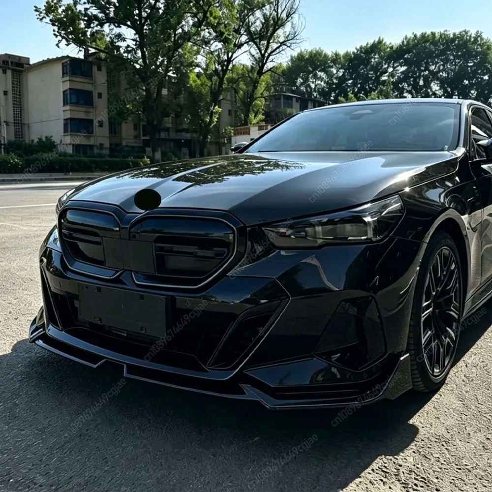 

For BMW G60 G61 520i 520d 530e 550e i5 M60 M-Sport 2023-2025 MP Style Front Bumper Spoiler Lip Diffuser Splitter Gloss Black Kit