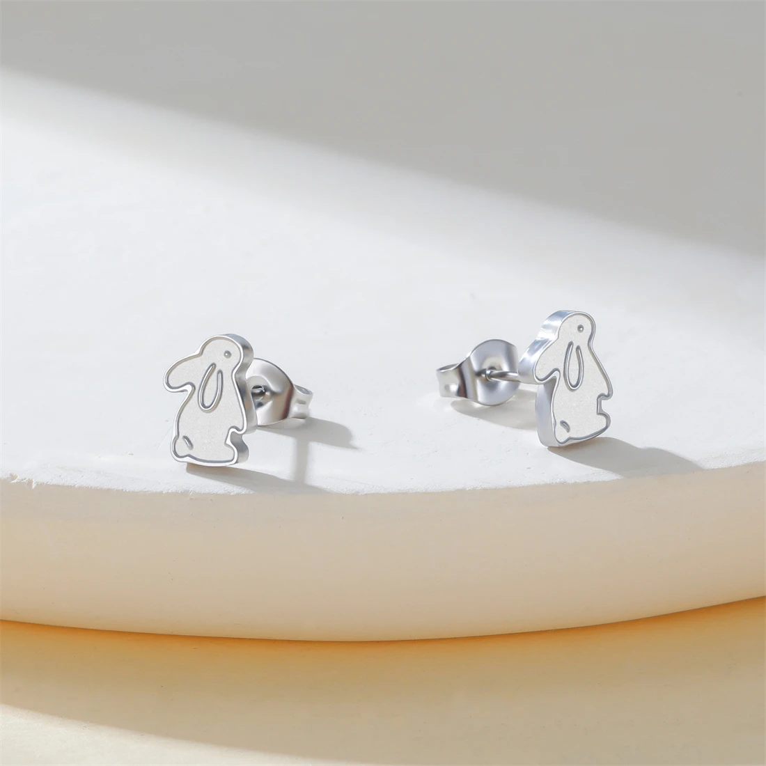 Eueavan Niedliche Kleine Hasen-Ohrstecker aus Edelstahl, Liebliche Tier-Ohrringe für Damen, Party-Schmuck, Geschenk, Großhandel – Detail 8