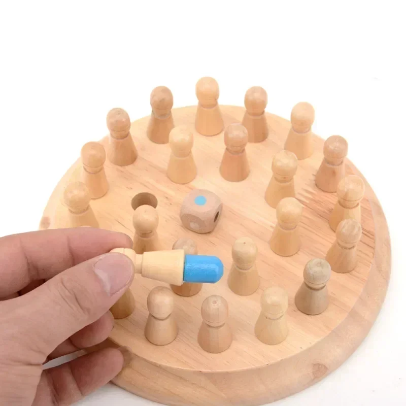 Children's puzzle Memory Chess unlocking toy wooden Rubik's Cube flat ball decompression game Kongming Luban lock