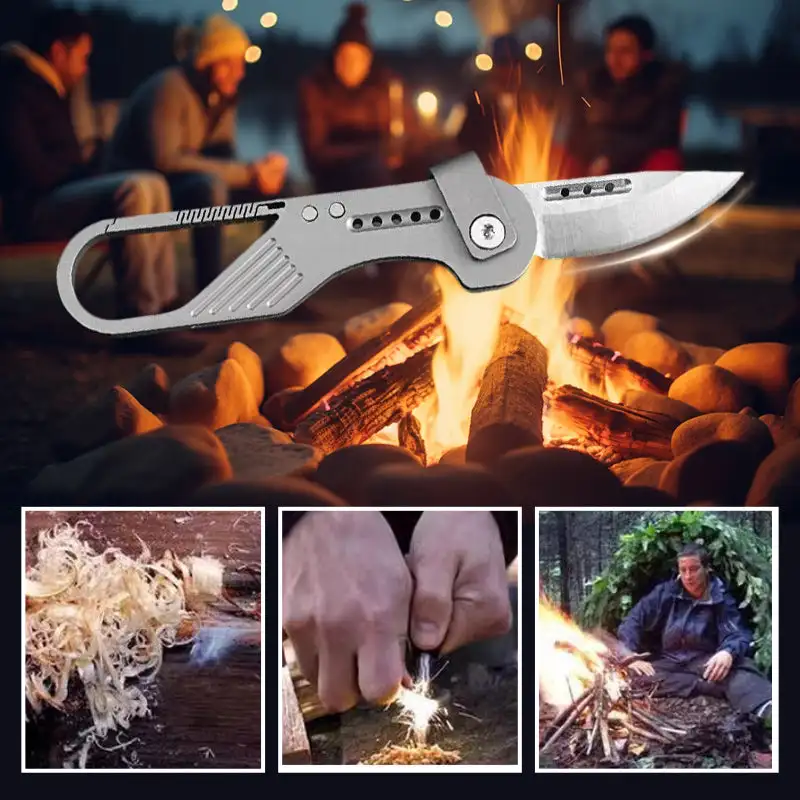 Mini cuchillo llavero plegable multifuncional afilado
