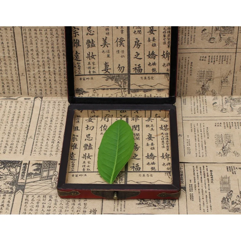 Antique Leather Box Square Box Classic Jewelry Packaging Box2/3/4/5/6/8Inch Compass Wooden Box Antique Jewelry Box