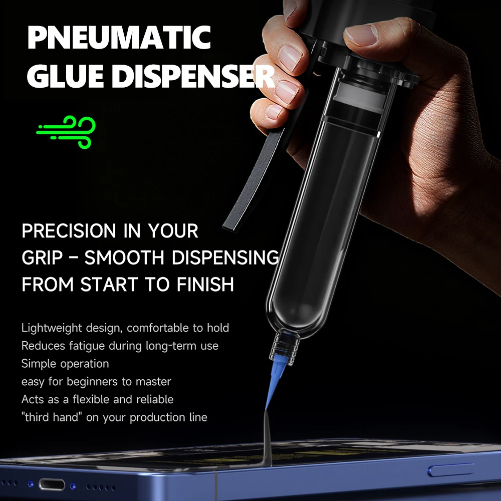 MECHANIC PD10 Pneumatic Dispensing Gun Supports 10/30CC for Mobile Phone Repair UV Adhesive Sealant Solder Paste Dispensing Tool