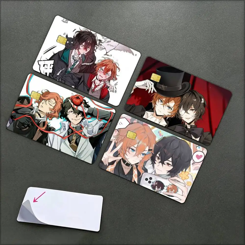 Fanart Soukoku D-Dazai C-Chuuya   Waterproof Film Skin Cover Credit Card Stickers Debit Front Bank Bus Pass