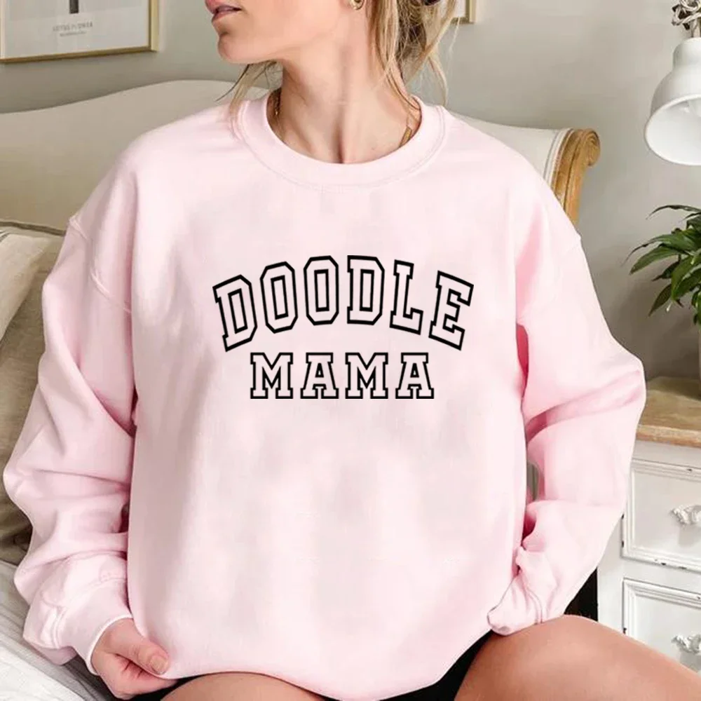 Golden Doodle Mama Sweatshirt Doodle Mom Hoodie Women Long Sleeve Crewneck Sweatshirts Graphic Hoodies Casual Pullovers Top