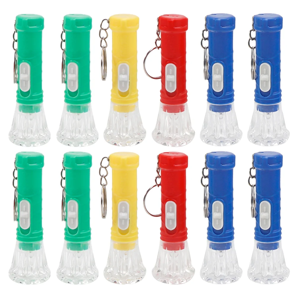 20 Pcs Flashlight Keychain Flashlights For Kids Pen Glowing Pendant Plastic Button Hanging Mini Supply LED Toddler