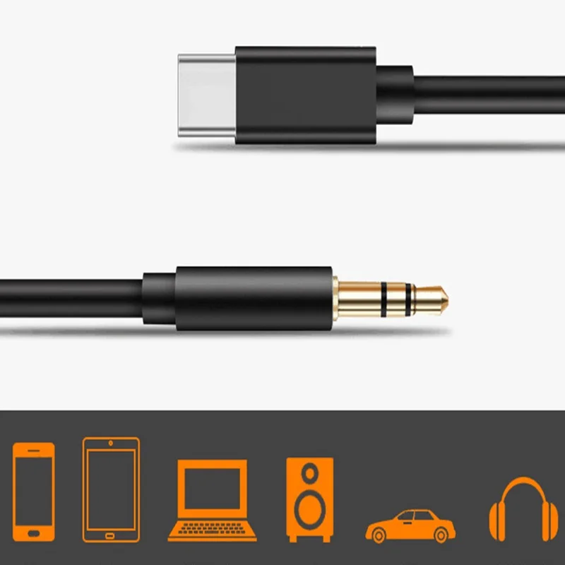 AUX كابل صوت السيارة Usb c نوع C إلى 3.5 مللي متر Aux كابل الصوت سماعة الرأس سماعة مهايئ الرافعة سيارة Aux لملحقات Xioami #2