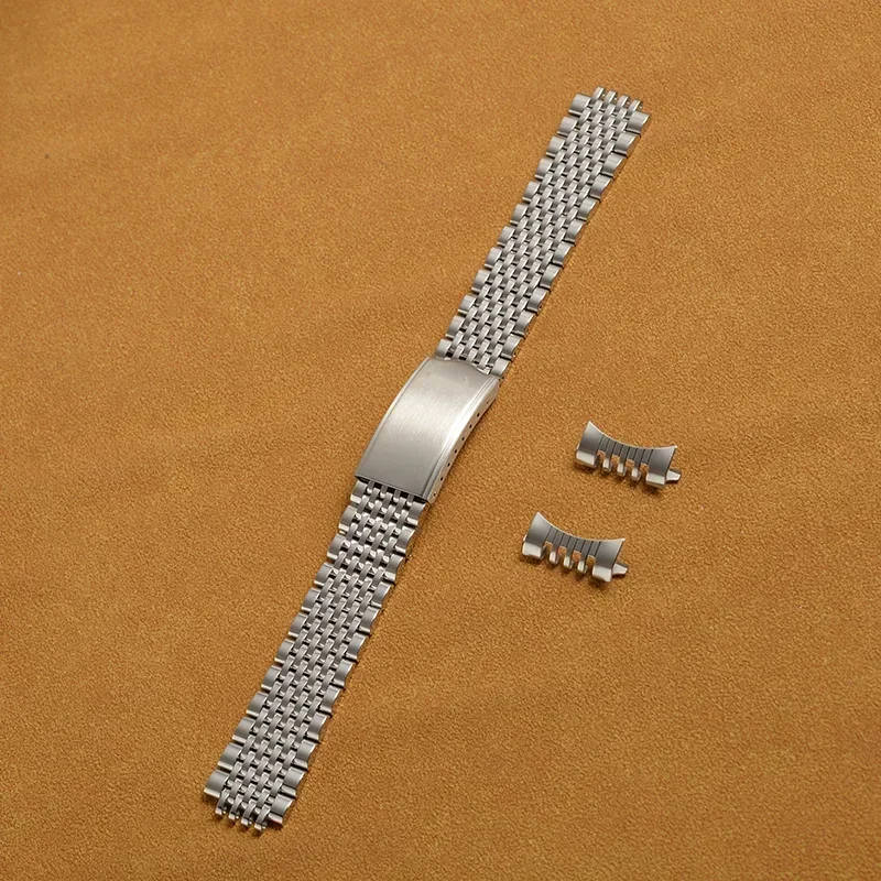 New OMEGA 18mm 19mm 20mm Bead of Rice Solid Stainless Steel Watch Strap Bracelet