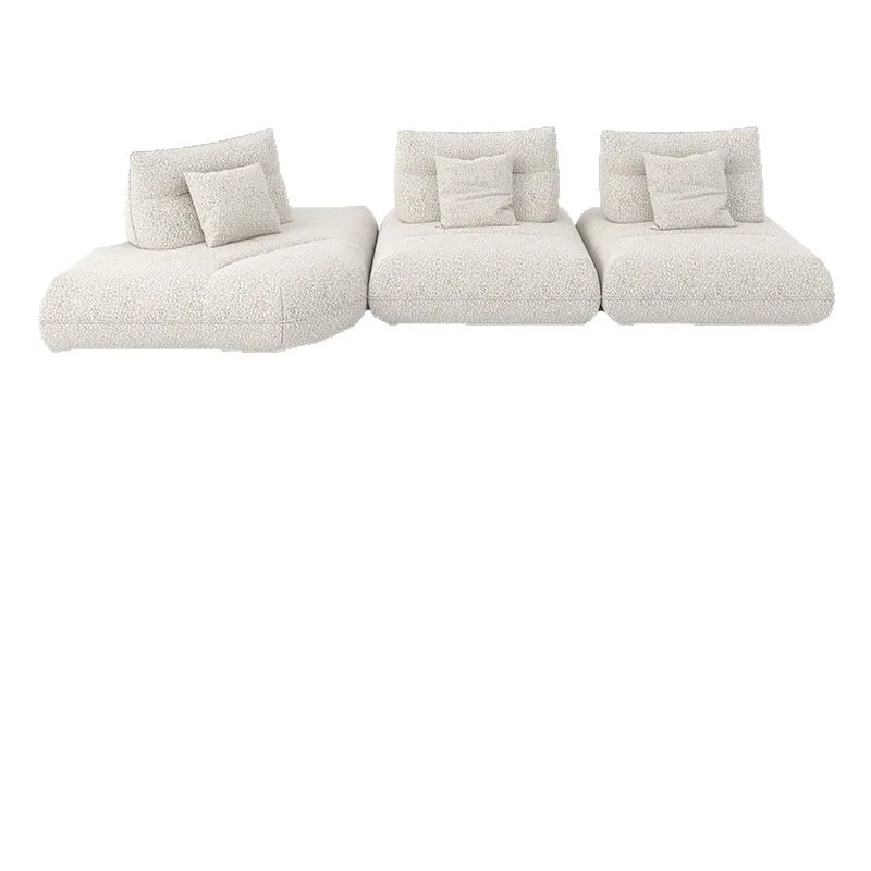 Module combination Electric backer sofa Lamb fleece cloth Living room Home ultra-wide seat deep straight row sofa