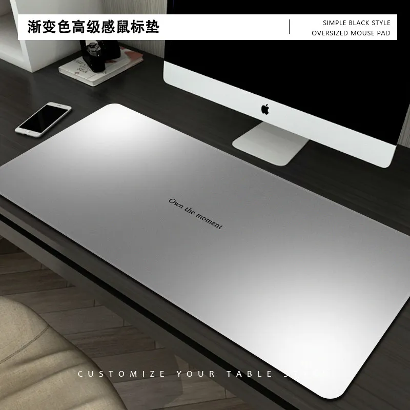 Premium Simplicity Grey Mats Rubber Mouse Pad Gaming Large Small Laptop Deskmat Keyboard Mat Stitched Edge Non-Slip Desk Pad