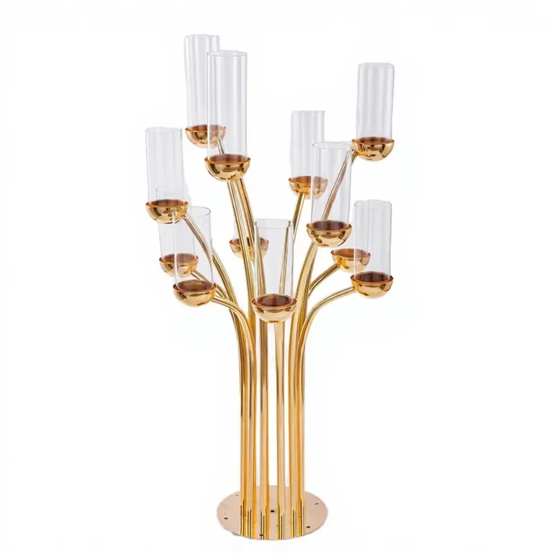 Elegant Metal Candelabra Wedding Centerpiece Multiple Arms Tall Table Decoration for Event Wedding Day Decorations