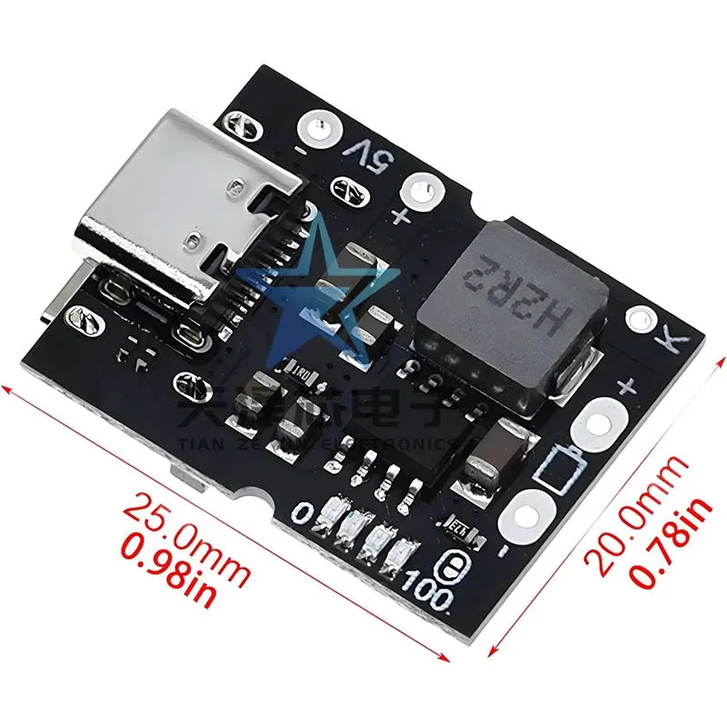 Zeer Nauwkeurige 5v2a Laad-En Ontlaadgeïntegreerde Module Type-C Ingang Compatibel Met 4.2V/4.35V Lithiumbatterij