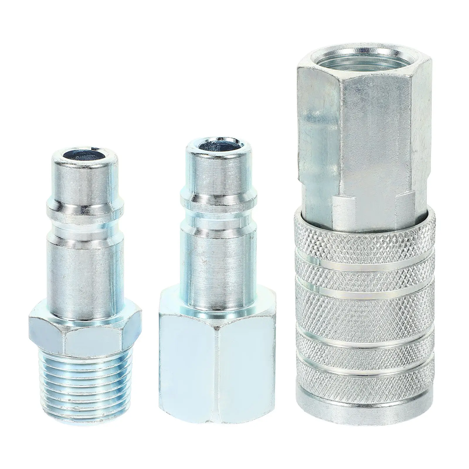 3pcs Iron Air Hose Quick Connect Fitting, High-Pressure Leakproof Straight Barb Connector for PEX RV Plumbing