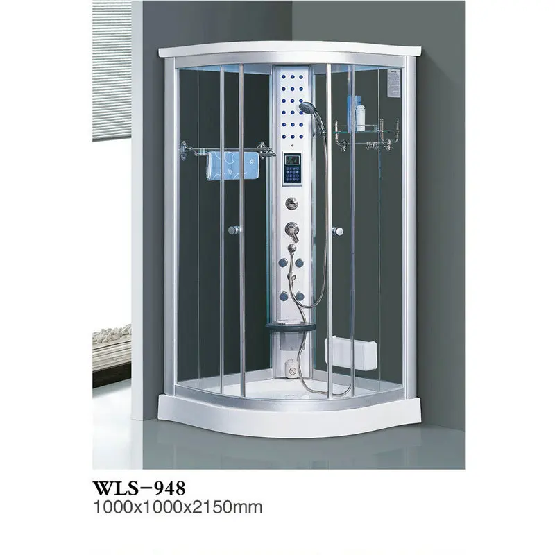 Small family simple integral steam room single double bath integrated shower room arc fan glass