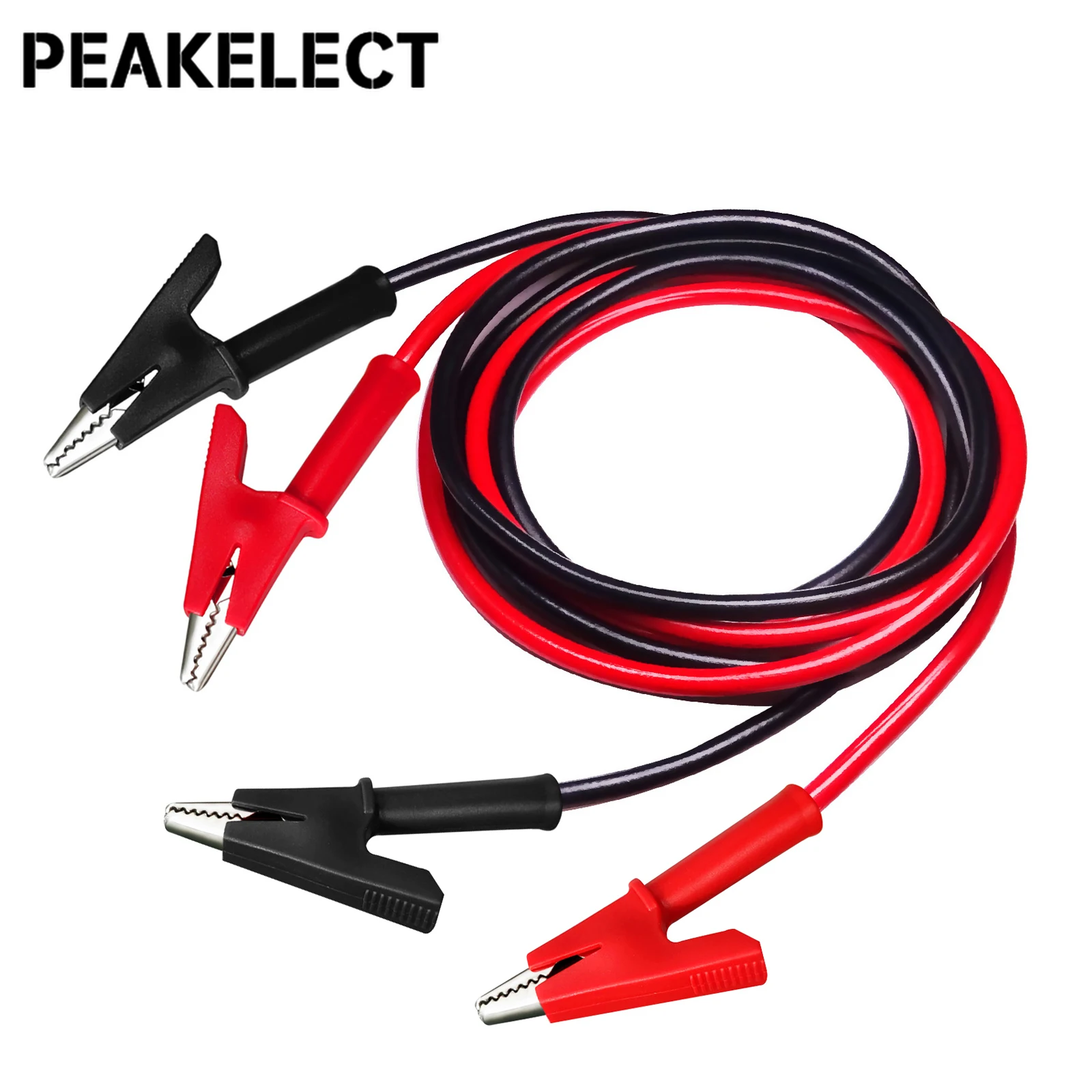 PEAKELECT P1024 2 STKS Dual Alligator Clips Meetsnoeren Zware Krokodil Klemmen Multimeter Testdraden 1000 V 15A 100 cm Kabel