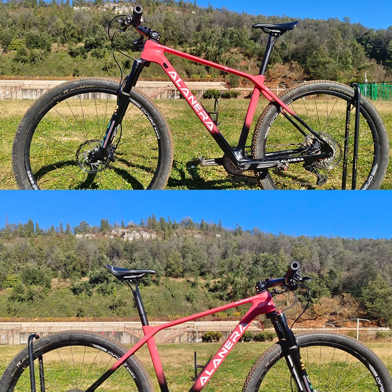 New gradient pink ALANERA T800carbon fiber 29er frame Storm Shadow -MAX mountain bike 148 open gear frame UD tail hook