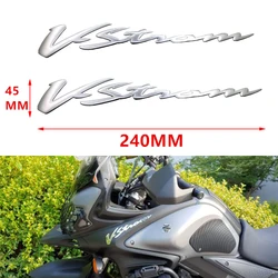 For Suzuki V-Strom All Series DL 250 650 1000 XT 2PCS Motorcycle Stickers 3D Decals Chrome Motorbike Reflective Emblem Badge