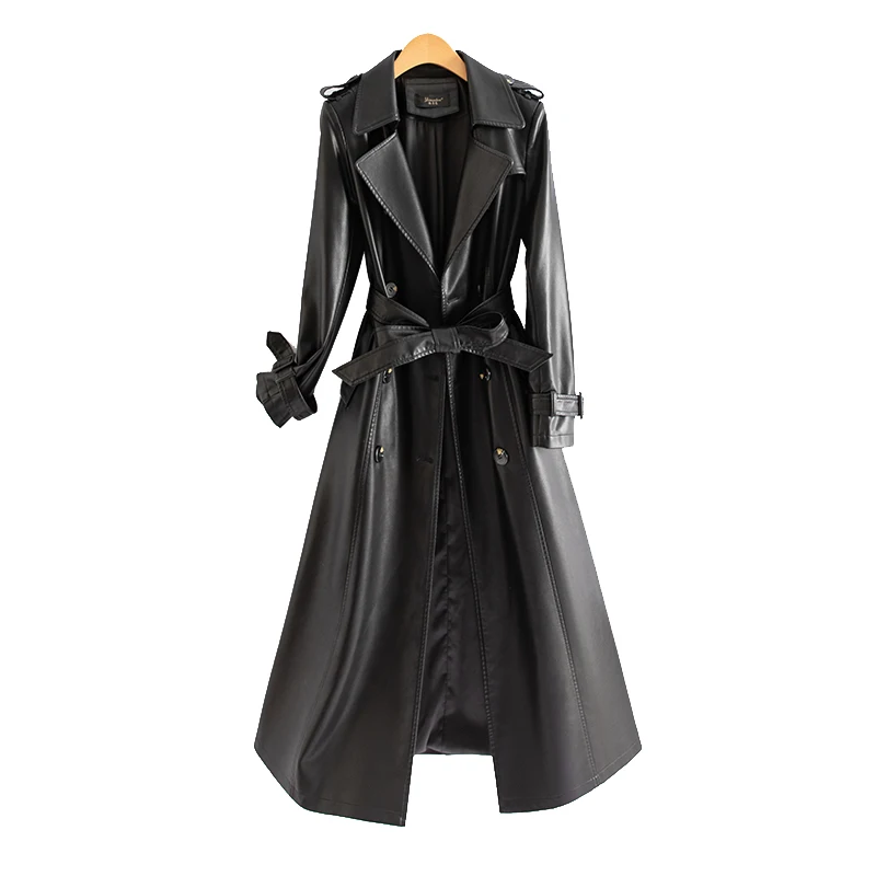   เสื้อโค้ทหนังแท้ Ning สำหรับผู้หญิง ความยาวปานกลาง หนังแกะ ฤดูใบไม้ผลิ ฤดูใบไม้ร่วง รุ่นใหม่ สไตล์เกาหลี ทรงเข้ารูป เสื้อกันลมสำหรับผู้หญิง