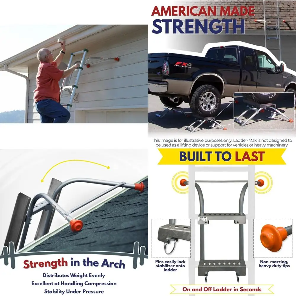 

Ladder Stabilizer, American Made Heavy Duty Standoff Fits Most Ladders, Secure Roof and Wall Extension Accessory, Gutter Protect