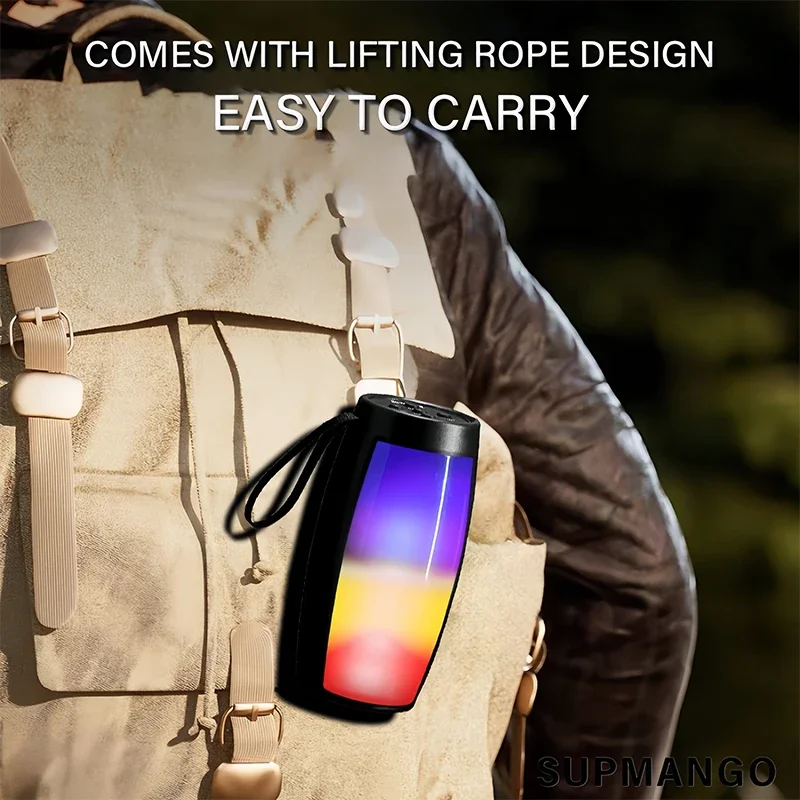 Altoparlante Bluetooth wireless con luci colorate RGB con luce LED Stereo esterno portatile Supporta l'espansione del disco TF e U