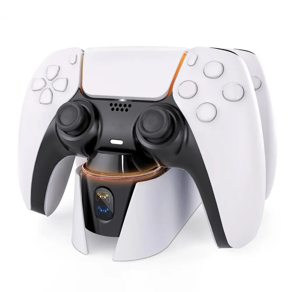 แท่นชาร์จคอนโทรลเลอร์ Ps5แบบชาร์จเร็วพร้อมไฟแสดงสถานะอุปกรณ์เสริมสถานีชาร์จที่ใช้งานง่ายสำหรับนักเล่นเกม