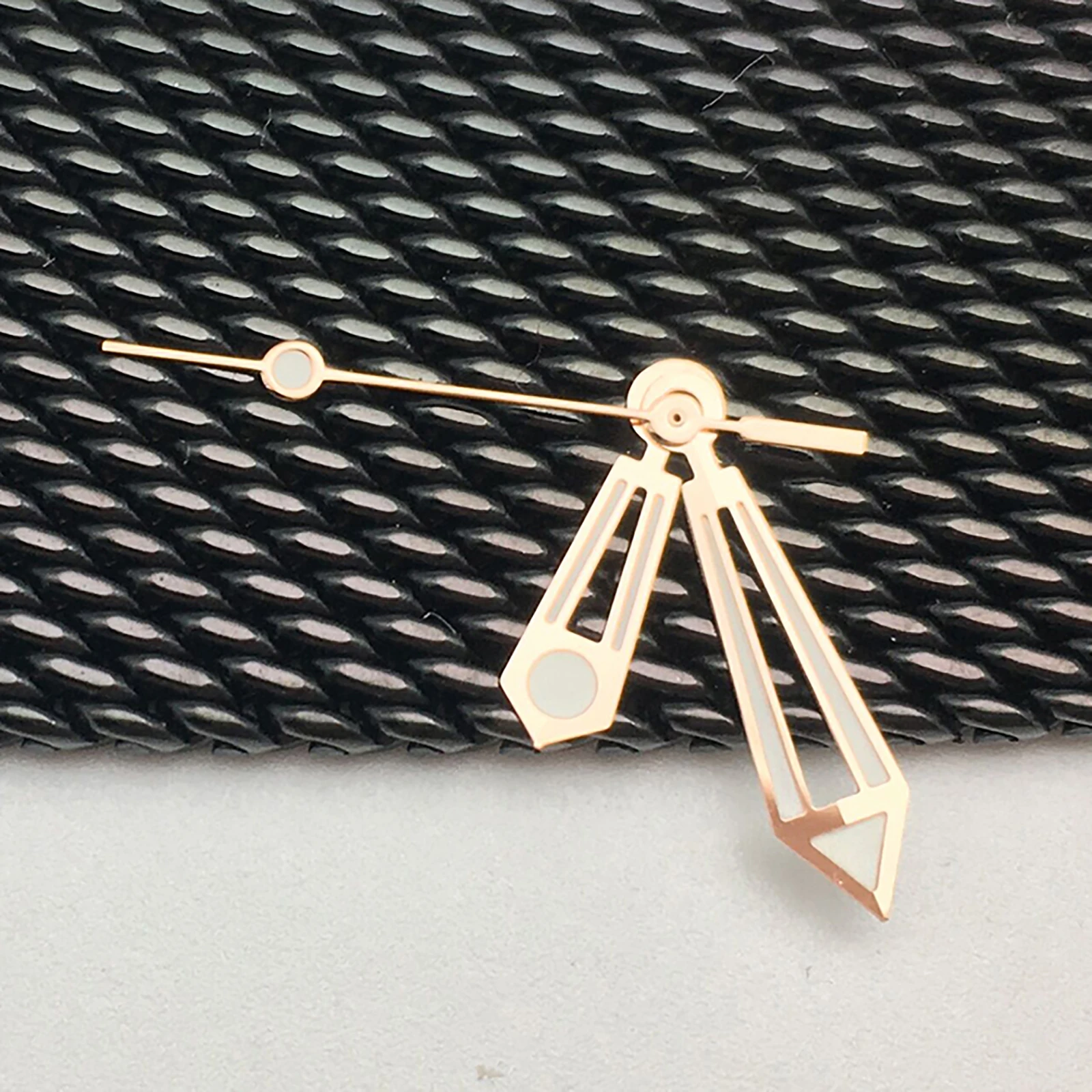 Manecillas de reloj rosa/doradas para piezas modificadas de movimiento 8215, puntero de reloj luminoso verde, accesorios de manecillas de 9x13,2x14,2mm