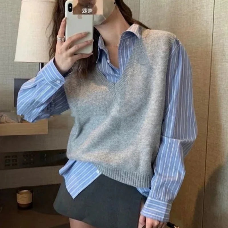 

24, весенне-осенний новый стиль, элегантный универсальный тонкий шерстяной жилет для похудения, женский вязаный топ без рукавов