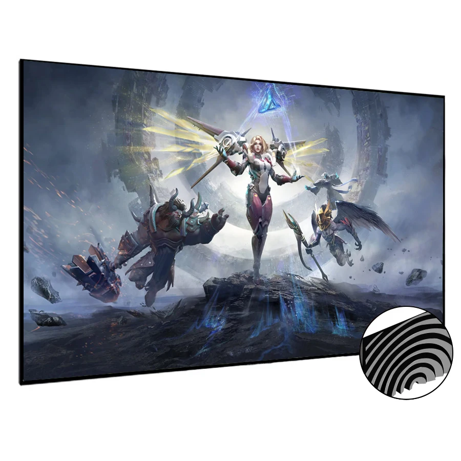 

YuTong 72”~120" fresnel 8k 3D Ambient Light Rejecting Fixed frame projector screen for Long Throw Projector home cinema laser tv