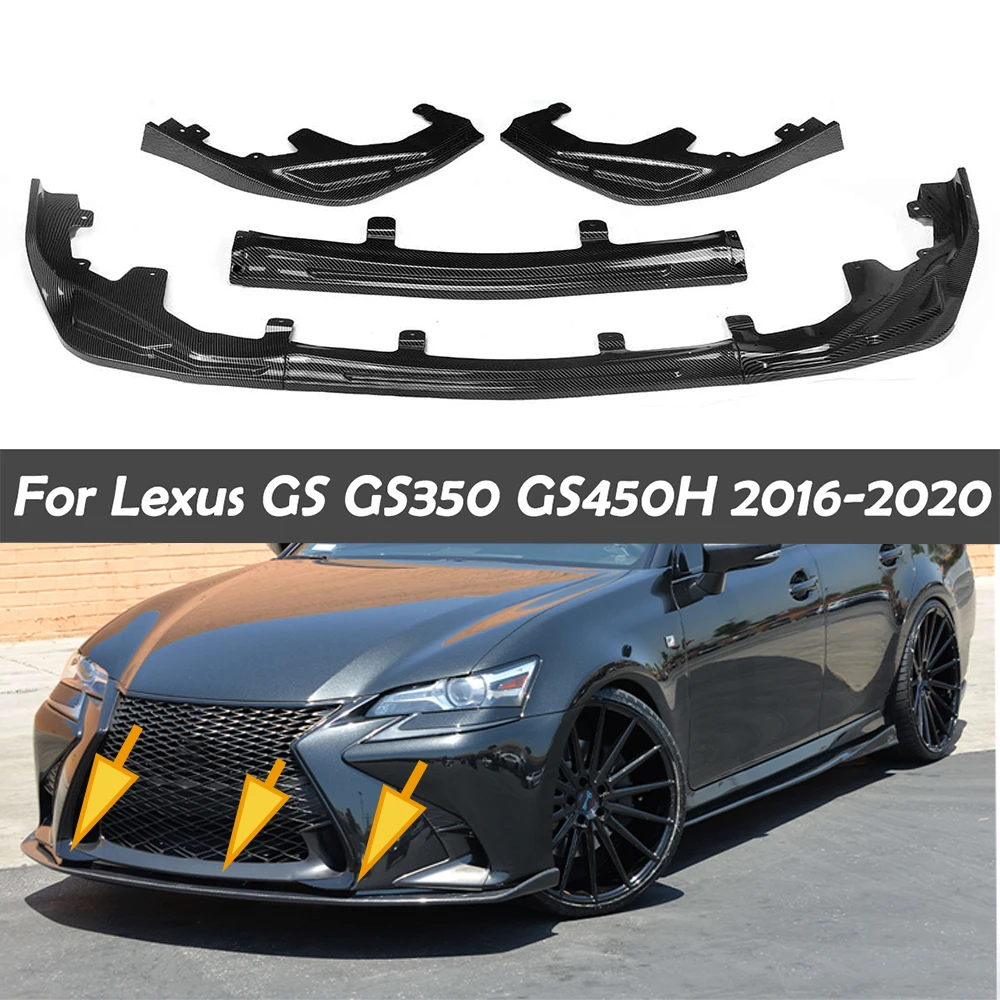 New Car Front Bumper Splitter Lip Spoiler Diffuser Guard Cover Trim Body Kit For Lexus GS GS350 GS450H 2016 2017 2018 2019 2020