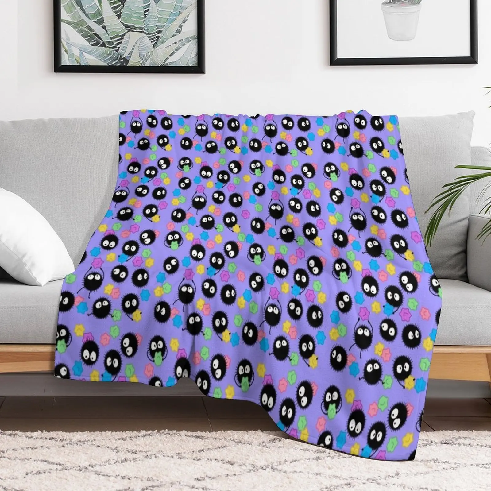 

Purple Anime Pattern Throw Blanket Thermal Hairys Blankets