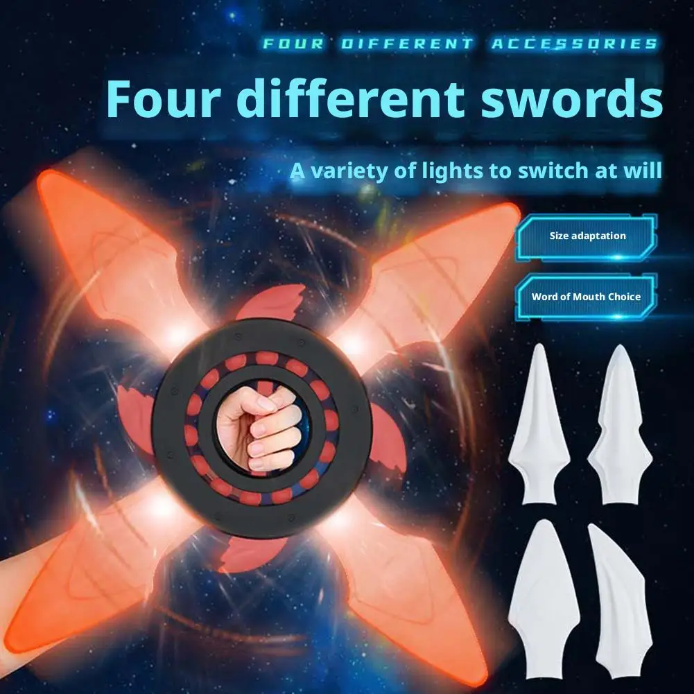 Espada de rueda voladora para niños, sable de luz, espada iluminada para Cosplay, luz de Flash, Spinner, juguete brillante con detección de gravedad